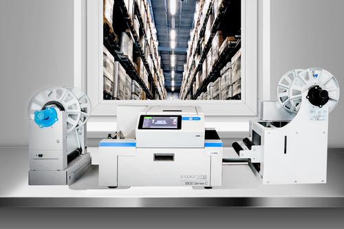 Colordyne 1800 Series C Memjet-powered label press with unwind and rewind modules